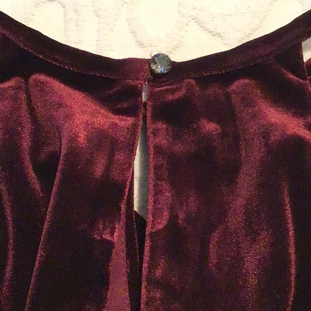 Oleg Cassini velvet wine mother of bride  / groom dress. NWT. Size 4 - Picture 4 of 13